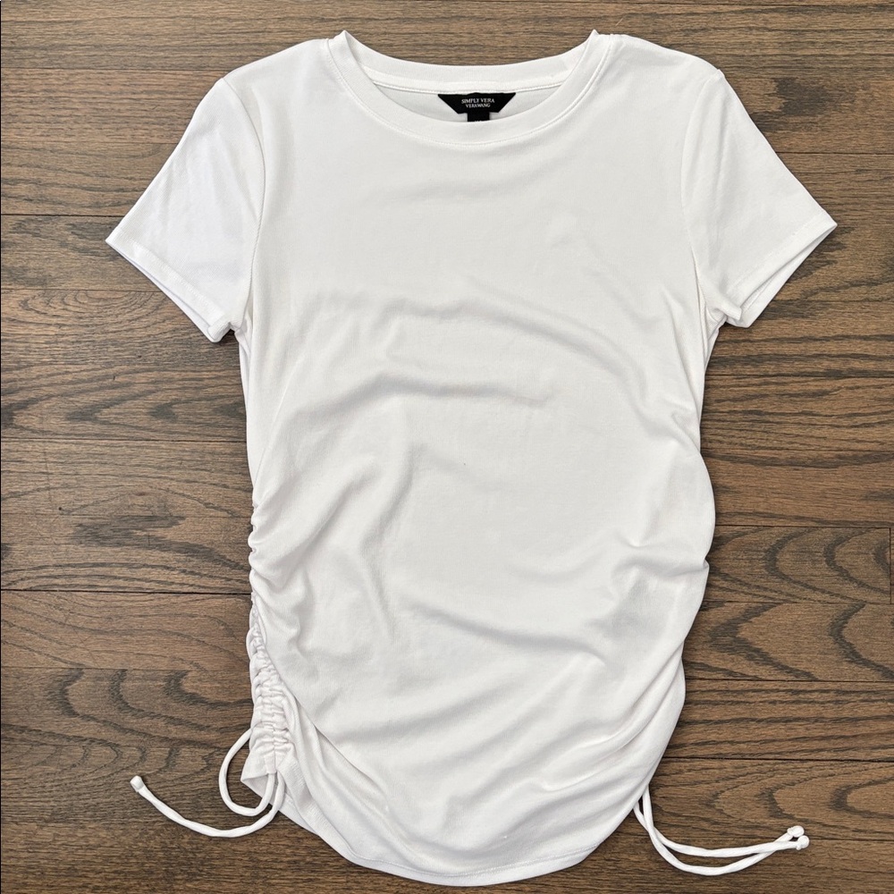 Simply Vera Vera Wang Classic White Gathered Tee